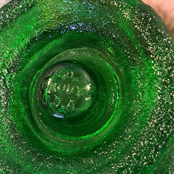 Vintage EO Brody Green Glass Candlestick Candle Holder - Picture 3 of 4